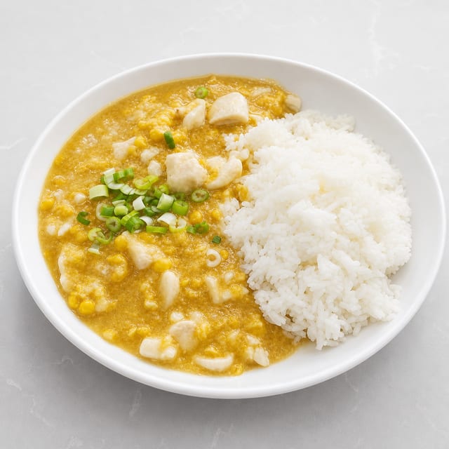 (S) Chicken with Corn Over Rice 粟米鸡粒饭.