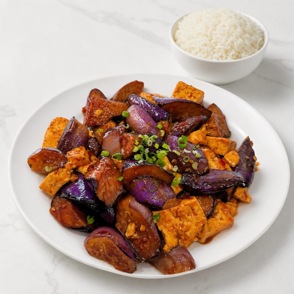 (LG) Tofu with Eggplant (Spicy) (大) 茄子豆腐.