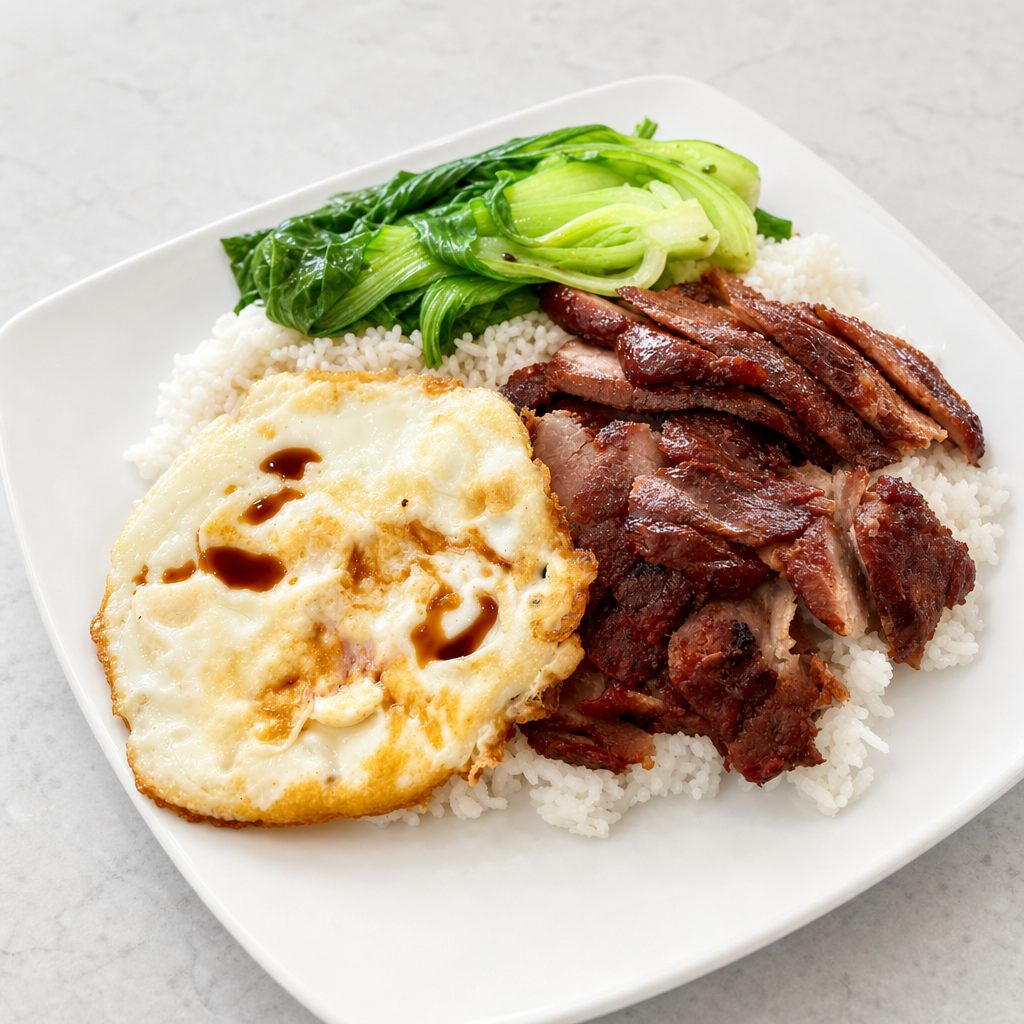 Hong Kong Roast Pork over Rice 港式叉烧肉饭.