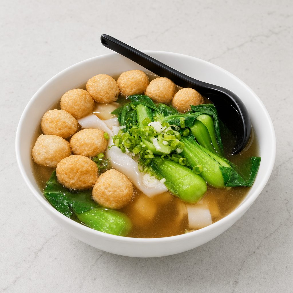 Fish Ball Ho Fun Noodle Soup 鱼丸汤河粉.