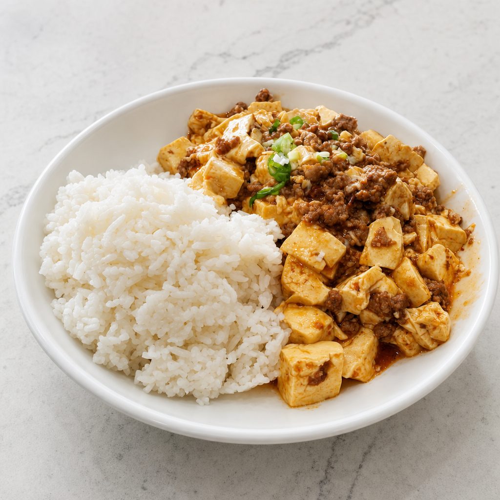 (S) Szechuan Mapo Tofu Over Rice 四川麻婆豆腐饭.