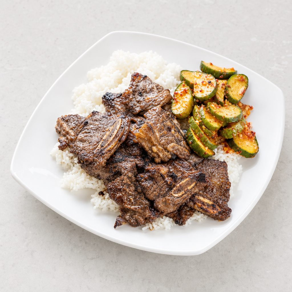 Korean Galbi Over Rice 韩式牛仔骨饭.