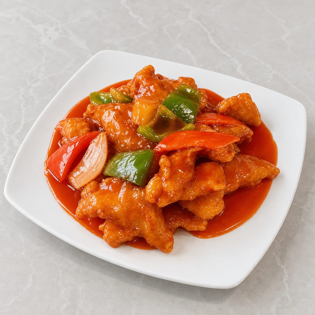 (LG) Hong Kong Style Chicken w. Sweet & Sour Sauce (大) 港式甜酸鸡.