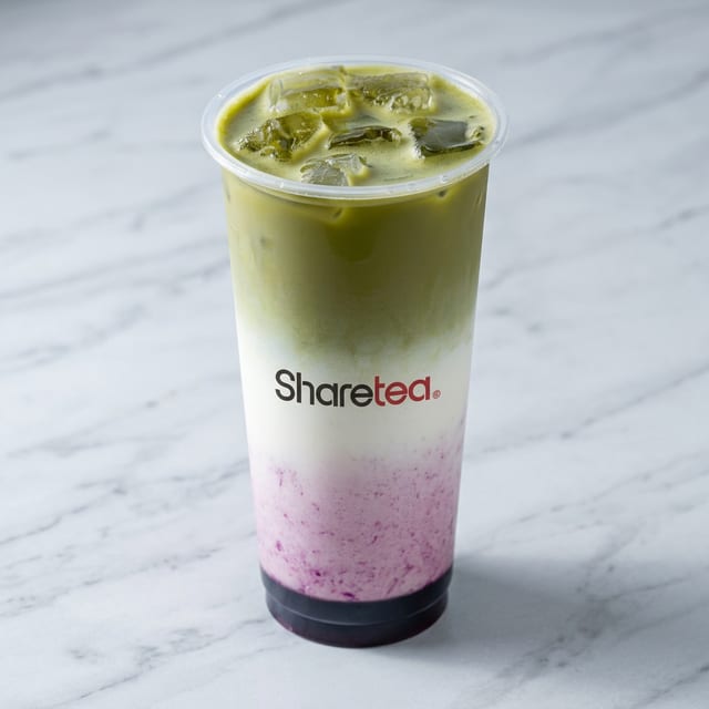 Blueberry Matcha Fresh Milk.