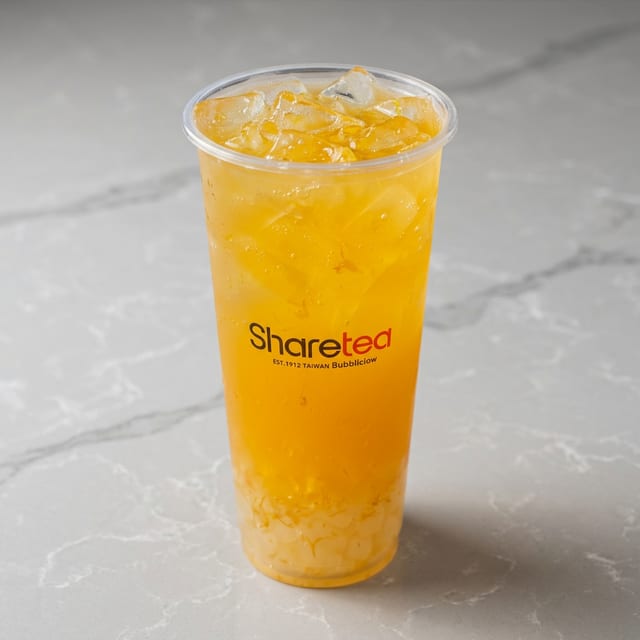 Orange Honey Lemonade w/ Crystal Boba.
