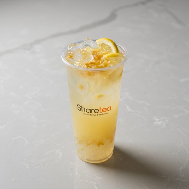 Pineapple Honey Lemonade w/ Crystal Boba.