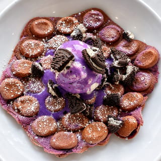 Ube Oreo Waffle w/ Ice Cream